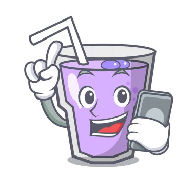 Telefon berry güler yüzlü karakter karikatür ile
