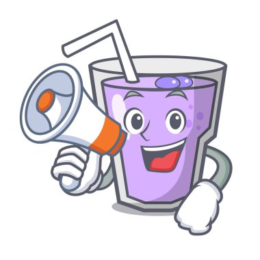 Megafon berry güler yüzlü karakter karikatür ile