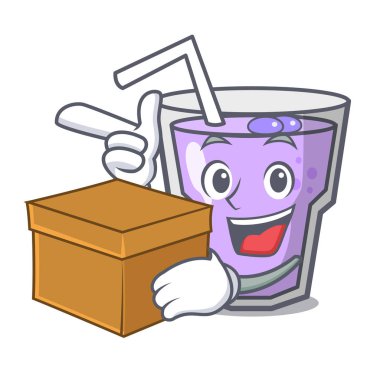 Kutusu berry güler yüzlü karakter karikatür ile