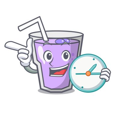 Saat berry güler yüzlü karakter karikatür ile