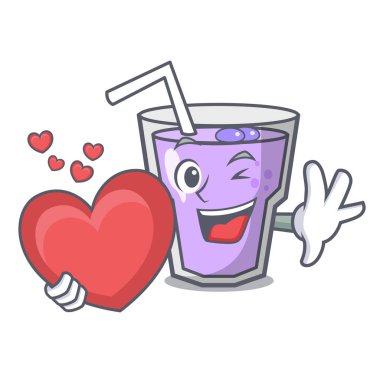 Kalp berry güler yüzlü maskot karikatür ile