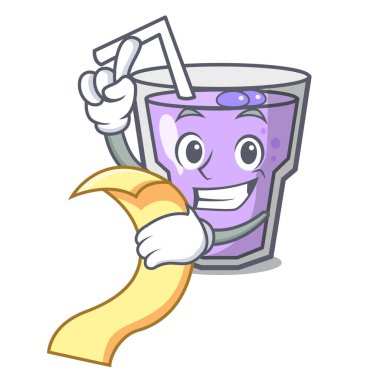 Menü berry güler yüzlü maskot karikatür ile