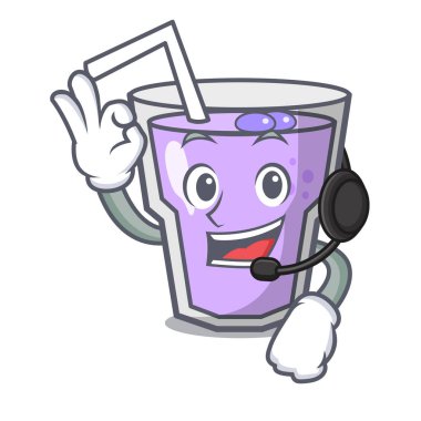 Kulaklık berry güler yüzlü maskot karikatür ile