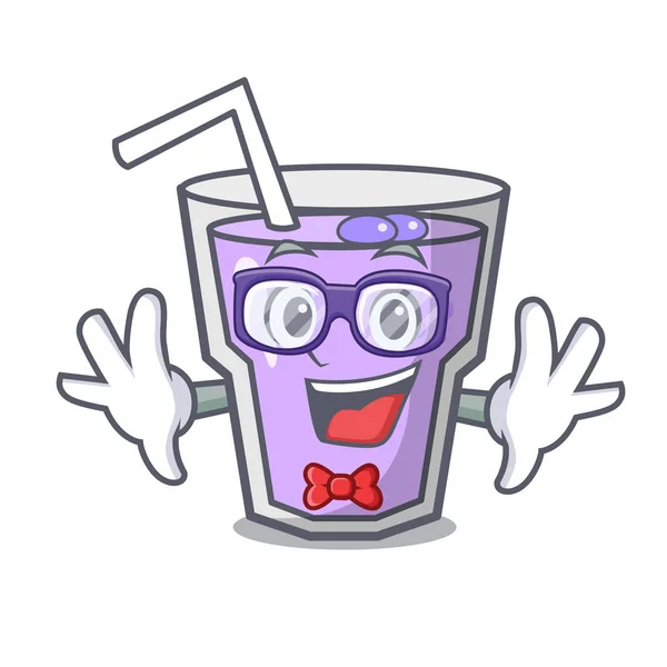 Geek berry smoothie character cartoon — Stock Vector
