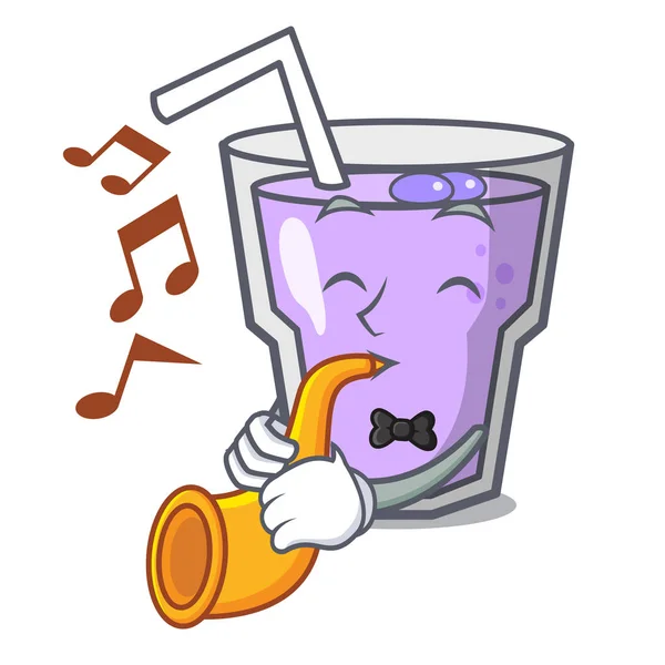 With trumpet berry smoothie mascot cartoon — Stock Vector