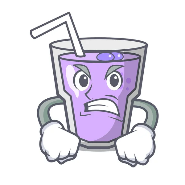 Mascotte de smoothie aux baies en colère dessin animé — Image vectorielle