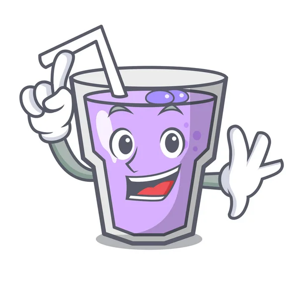 Finger berry smoothie mascot cartoon — Stock Vector