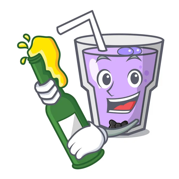 Bira berry güler yüzlü maskot karikatür ile