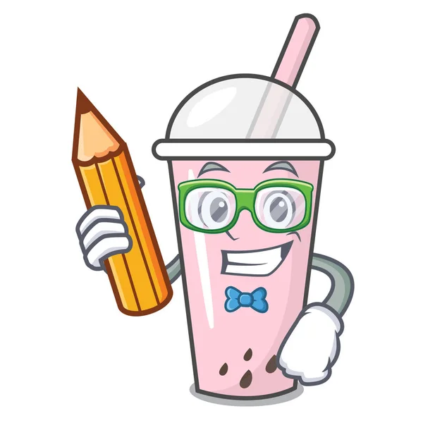 学生树莓泡茶人物卡通 — 图库矢量图片