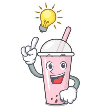 Bir fikir ahududu kabarcık çay karakter karikatür var