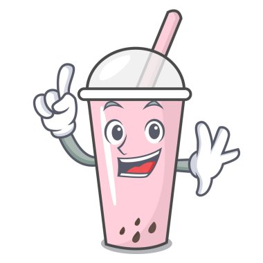 Parmak ahududu kabarcık çay karakter karikatür