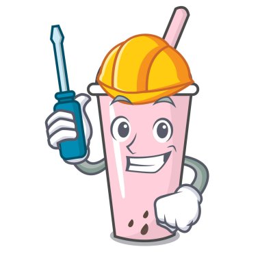 Otomotiv ahududu kabarcık çay karakter karikatür