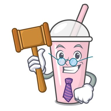 Yargıç ahududu kabarcık çay karakter karikatür