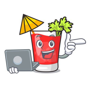 Dizüstü bloody mary karakter karikatür ile