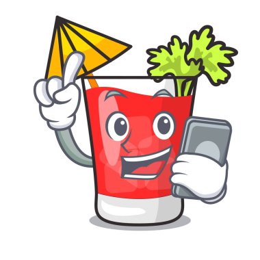 Telefon bloody mary karakter karikatür ile