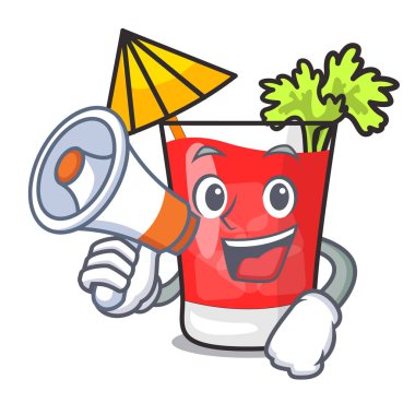 Megafon bloody mary karakter karikatür ile