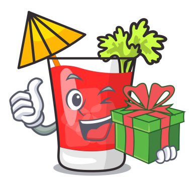 Hediye bloody mary maskot karikatür ile