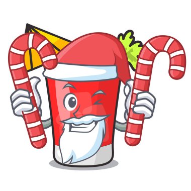 Santa şeker bloody mary maskot karikatür ile