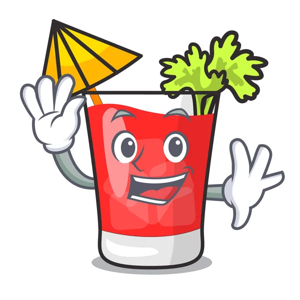 Bloody mary karakter karikatür sallayarak