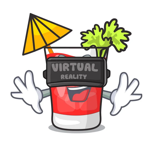 Virtual Reality blutige Mary Maskottchen Karikatur — Stockvektor