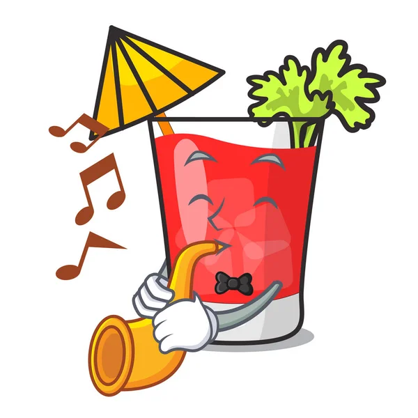 Trompet bloody mary maskot karikatür ile