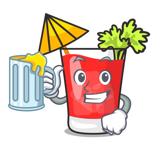 Suyu bloody mary maskot karikatür ile