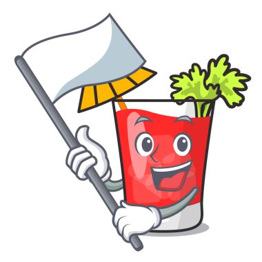 Bayrak bloody mary maskot karikatür ile