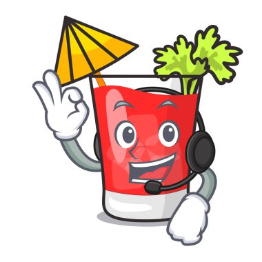 Kulaklık bloody mary maskot karikatür ile