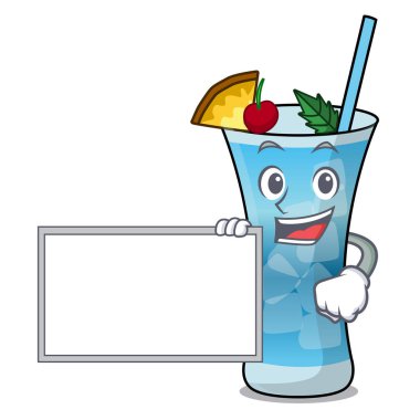 Pano mavi hawaii karakter karikatür ile