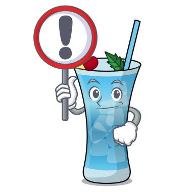 İşareti mavi hawaii karakter karikatür ile