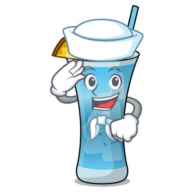 Denizci mavi hawaii karakter karikatür