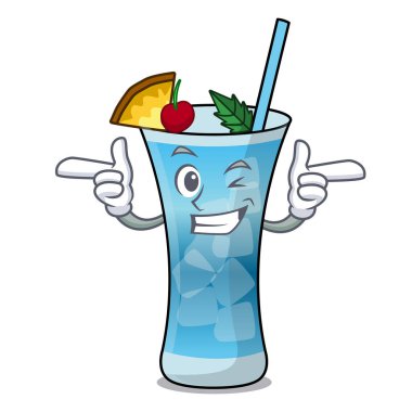 Wink mavi hawaii karakter karikatür