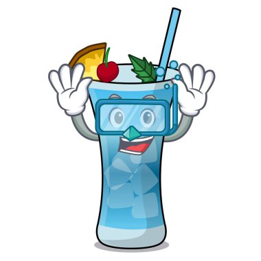 Dalış mavi hawaii karakter karikatür