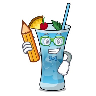 Öğrenci mavi hawaii karakter karikatür