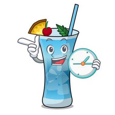Saat Mavi hawaii karakter karikatür ile