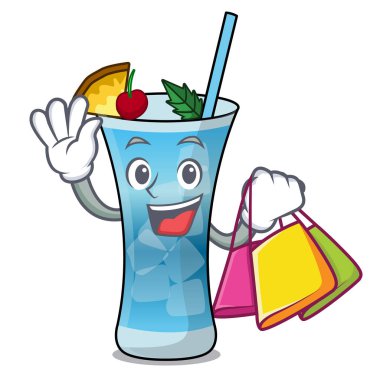 Mavi hawaii karakter karikatür alışveriş