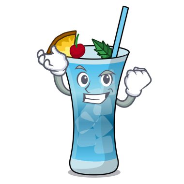 Başarılı mavi hawaii karakter karikatür