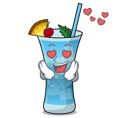 Aşk mavi hawaii maskot karikatür