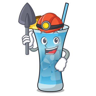 Madenci mavi hawaii maskot çizgi film