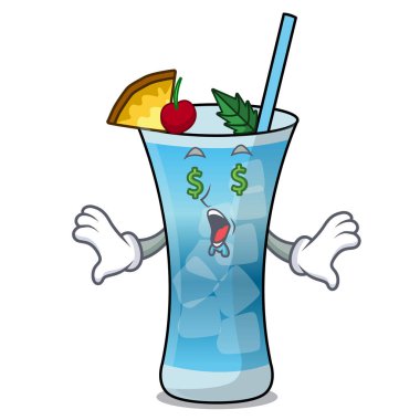 Para göz mavi hawaii maskot çizgi film