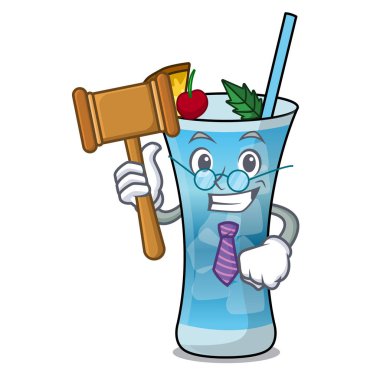 Yargıç mavi hawaii maskot çizgi film