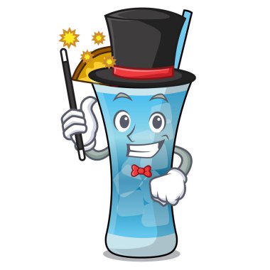 Sihirbaz mavi hawaii maskot çizgi film