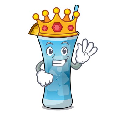 Kral mavi hawaii maskot çizgi film