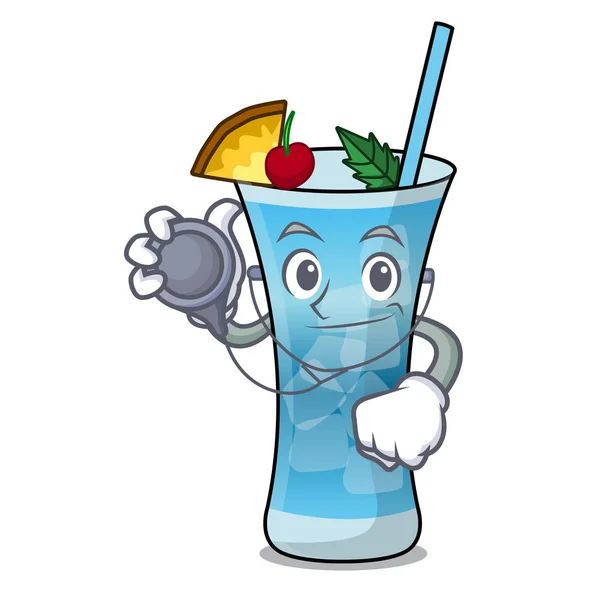 Dokter Blue Hawaii Karakter Cartoon Vectorillustratie — Stockvector