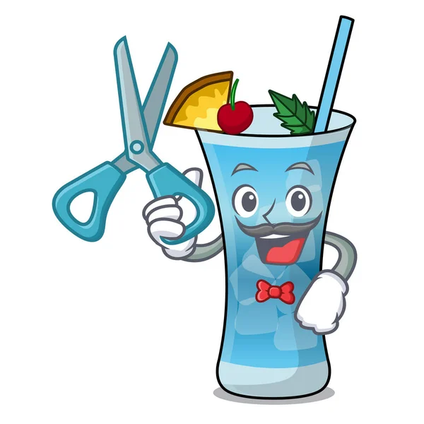 Mavi hawaii karakter karikatür berber