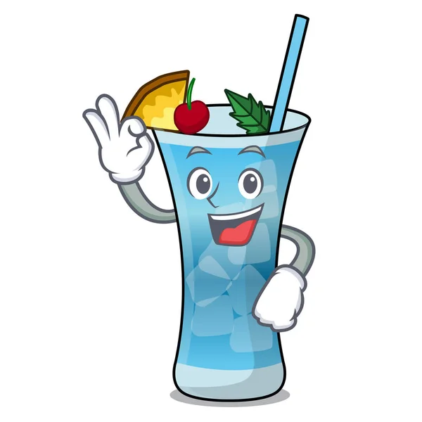 Ok azul hawaii personaje de dibujos animados — Vector de stock
