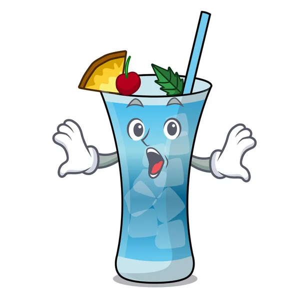Mascotte surprenante de hawaii bleu dessin animé — Image vectorielle