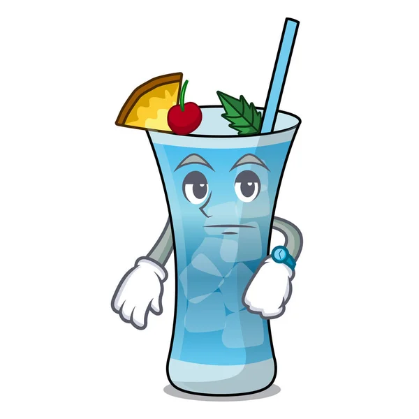 Čekání blue hawaii maskot kreslený — Stockový vektor