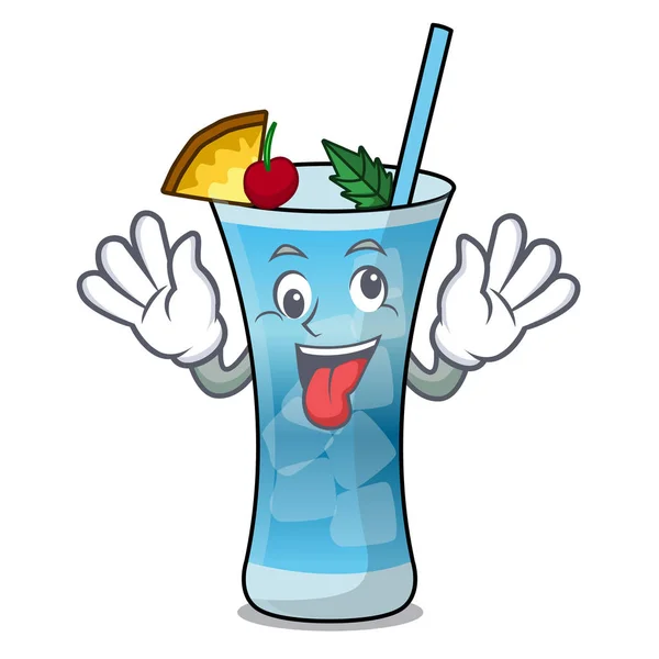 Mascotte de Crazy blue hawaii dessin animé — Image vectorielle