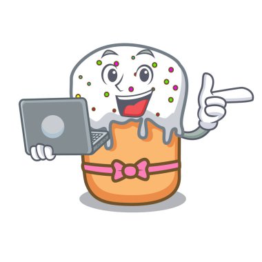 Dizüstü Paskalya kek karakter karikatür ile